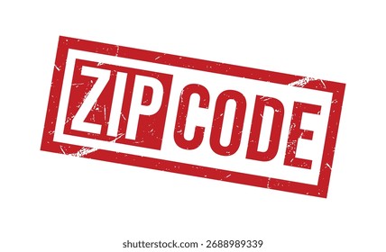 ZIP CODE red rubber stamp vector design.