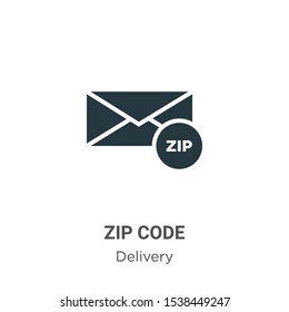 Zip Code Vector Icon On White Background. Flat Vector Zip Code Icon Symbol Sign From Modern Delivery Collection For Mobile Concept And Web Apps Design.