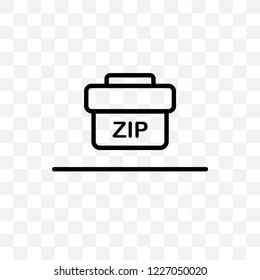 Zip code vector linear icon isolated on transparent background, Zip code transparency concept can be used for web and mobile