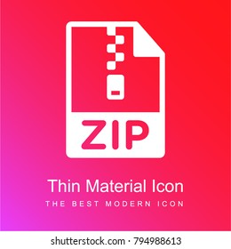 Zip compressed files extension red and pink gradient material white icon minimal design
