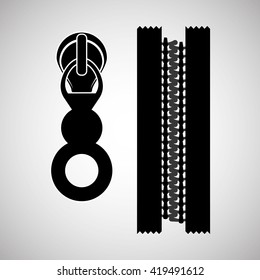 Zip design. Zipper icon. Clothing concept