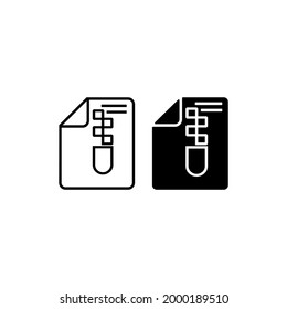 Zip Document file icon vector illustration. line and flat style design.