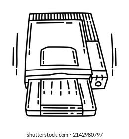 Zip Drive Part of Computer Software and Hardware Hand Drawn Icon Set Vector.