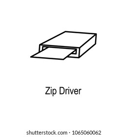 ZIP driver icon. Element of computer part for mobile concept and web apps. Thin line  icon for website design and development, app development. Premium icon on white background