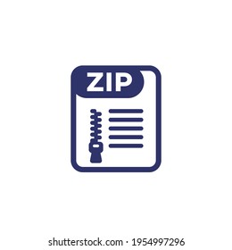 Zip File Archive Icon On White