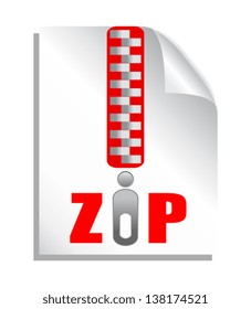 Zip file download, vector illustration