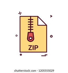 zip file file extension file format icon vector design