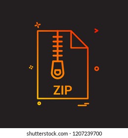 zip file file extension file format icon vector design