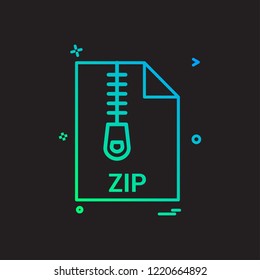 zip file file extension file format icon vector design