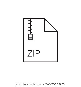 ícone de extensão de arquivo zip estrutura de tópicos traçado editável eps 