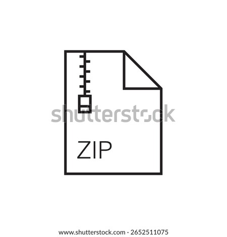 zip file extension icon outline editable stroke eps 
