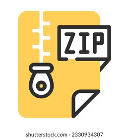 icono plano de archivo zip. Perfecto para diseño gráfico, móvil, interfaz de usuario y maestras web