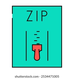 zip file format document line icon vector. zip file format document sign. isolated symbol illustration