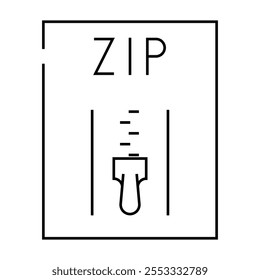 zip file format document line icon vector. zip file format document sign. isolated contour symbol black illustration