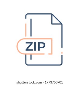 ZIP File Format Icon. ZIP extension line icon.