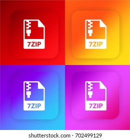 Zip File four color gradient app icon set