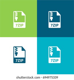 Zip File green and blue material color minimal icon or logo design