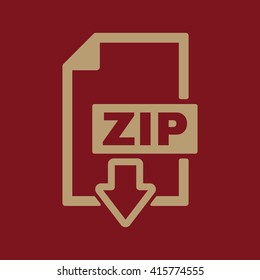 The ZIP file icon. Archive, compressed symbol. Flat Vector illustration