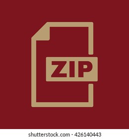 The ZIP file icon. Archive, compressed symbol. Flat Vector illustration