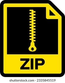 Zip file icon in black and yellow