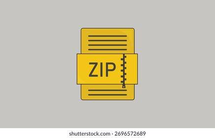 Diseño de icono de archivo Zip para su uso.
