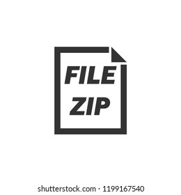 ZIP File. Icon Flat