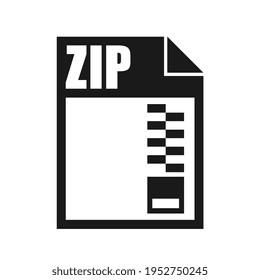 ZIP File Icon, Flat Design Style