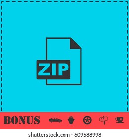 ZIP file icon flat. Simple vector symbol and bonus icon