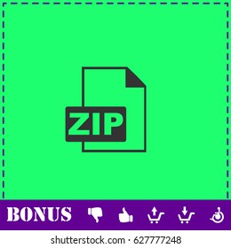 ZIP file icon flat. Simple vector symbol and bonus icon
