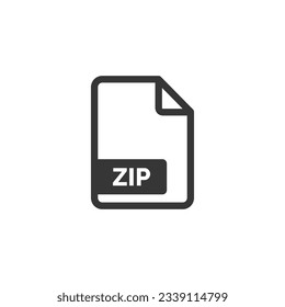 ZIP-Dateisymbol einzeln auf weißem Hintergrund