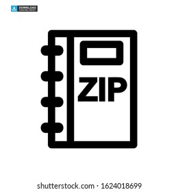 zip file icon isolated sign symbol vector illustration - high quality black style vector icons
