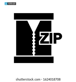 zip file icon isolated sign symbol vector illustration - high quality black style vector icons

