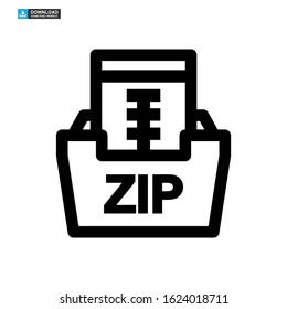 zip file icon isolated sign symbol vector illustration - high quality black style vector icons
