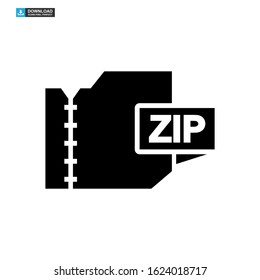 zip file icon isolated sign symbol vector illustration - high quality black style vector icons

