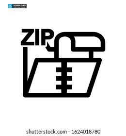zip file icon isolated sign symbol vector illustration - high quality black style vector icons
