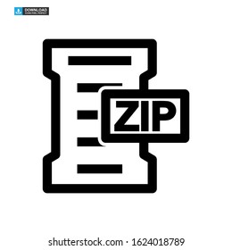 zip file icon isolated sign symbol vector illustration - high quality black style vector icons
