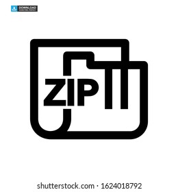 zip file icon isolated sign symbol vector illustration - high quality black style vector icons
