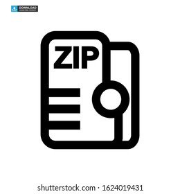 zip file icon isolated sign symbol vector illustration - high quality black style vector icons
