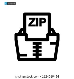zip file icon isolated sign symbol vector illustration - high quality black style vector icons
