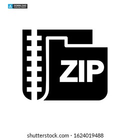 zip file icon isolated sign symbol vector illustration - high quality black style vector icons
