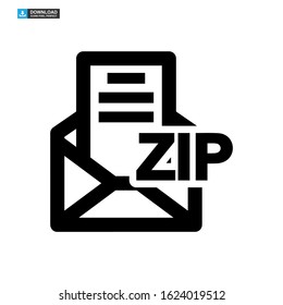 zip file icon isolated sign symbol vector illustration - high quality black style vector icons
