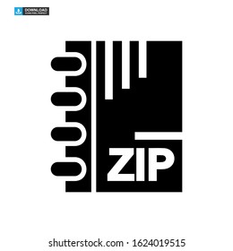 zip file icon isolated sign symbol vector illustration - high quality black style vector icons
