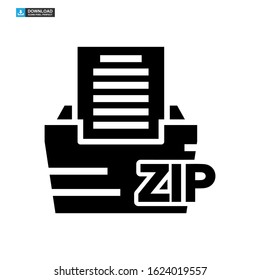 zip file icon isolated sign symbol vector illustration - high quality black style vector icons
