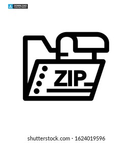 zip file icon isolated sign symbol vector illustration - high quality black style vector icons
