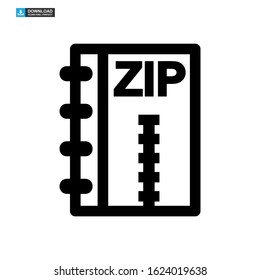 zip file icon isolated sign symbol vector illustration - high quality black style vector icons
