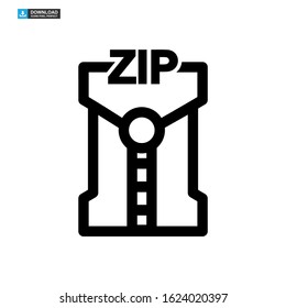 zip file icon isolated sign symbol vector illustration - high quality black style vector icons
