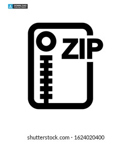 zip file icon isolated sign symbol vector illustration - high quality black style vector icons
