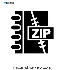 zip file icon isolated sign symbol vector illustration - high quality black style vector icons
