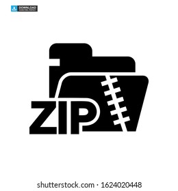 zip file icon isolated sign symbol vector illustration - high quality black style vector icons
