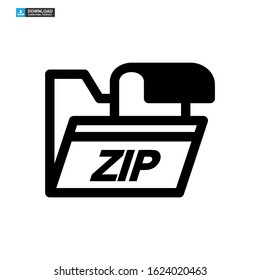 zip file icon isolated sign symbol vector illustration - high quality black style vector icons
